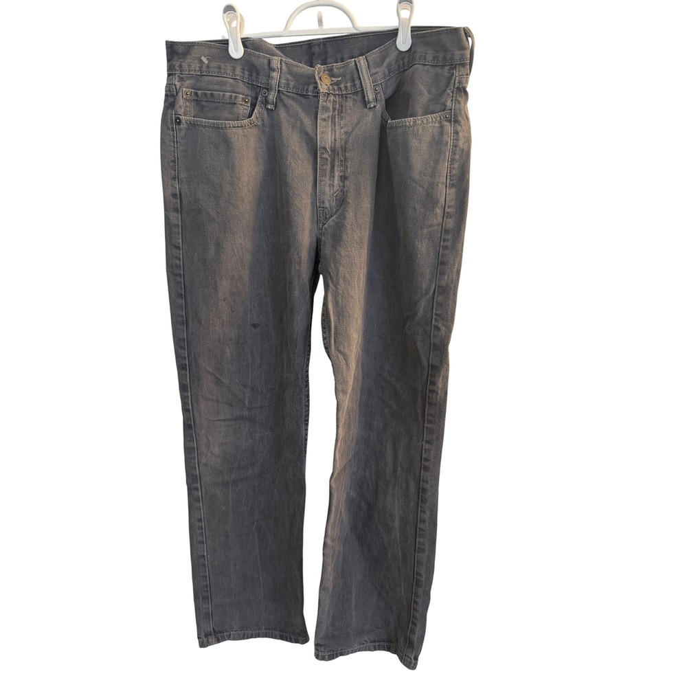 Levi Strauss & Co Jeans Mens 36x28 Black Straight Leg Denim Faded 5Pocket Casual